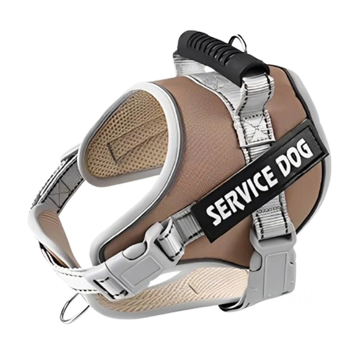 PACK2 ARNES DE PASEO SERVICE DOG TALLA S MARRON CON ASA REFORZADA Y+REGALO STICKER - 2