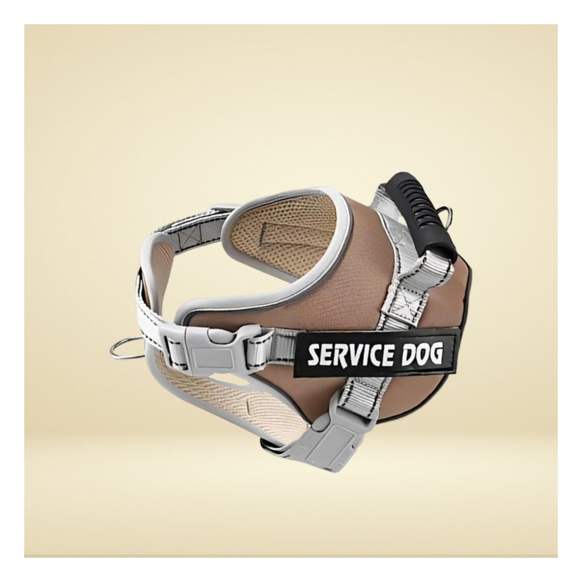 PECHERA CON ASA SERVICE DOG TALLA S MARRON PARA CONTROL Y+LIGAS REGALO - 2