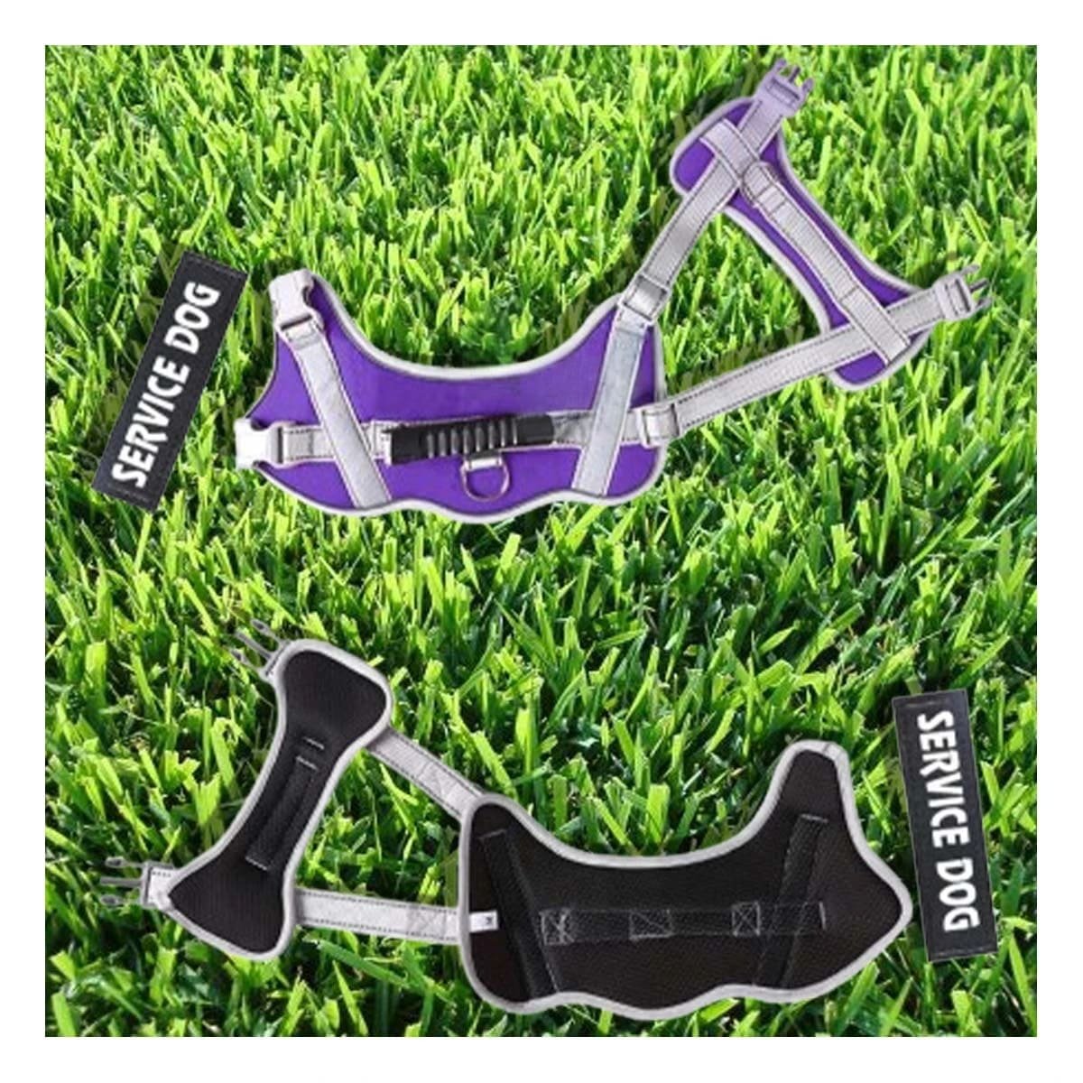 HARNESS DE CONTROL CON ASA TIPO CHALECO PARA PERRO SERVICE DOG TALLA S MORADO Y+LIGAS REGALO - 2