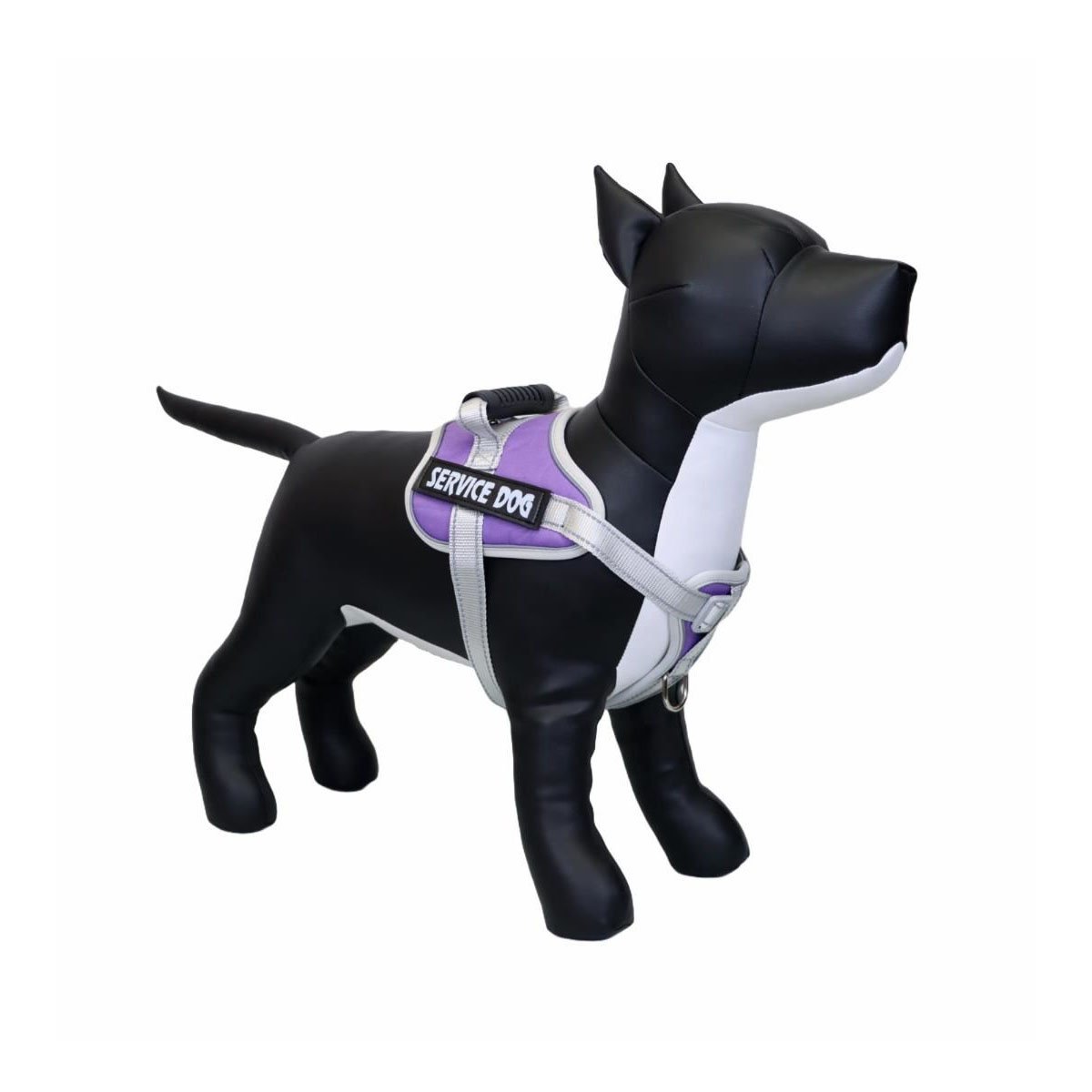 PACK6 PECHERA CON ASA FIRME PARA PERRO SERVICE DOG TALLA S MORADO Y+REGALO STICKER - 2