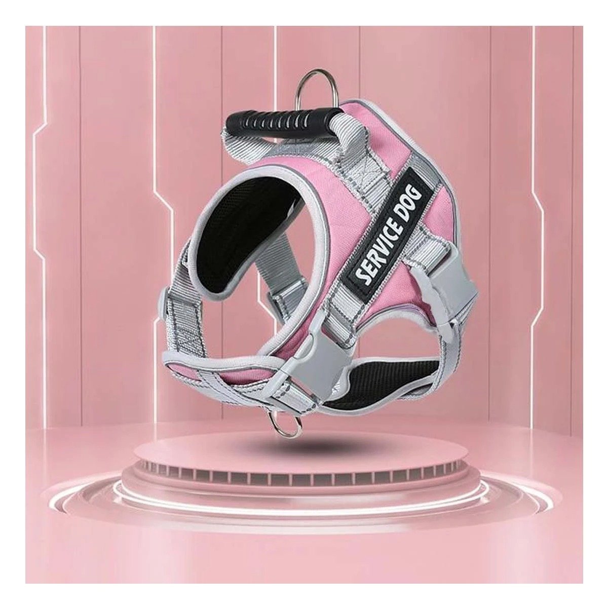 PACK4 ARNES DE PASEO CON ASA TIPO CHALECO PARA PERRO TALLA S ROSADO CLARO Y+REGALO STICKER - 5