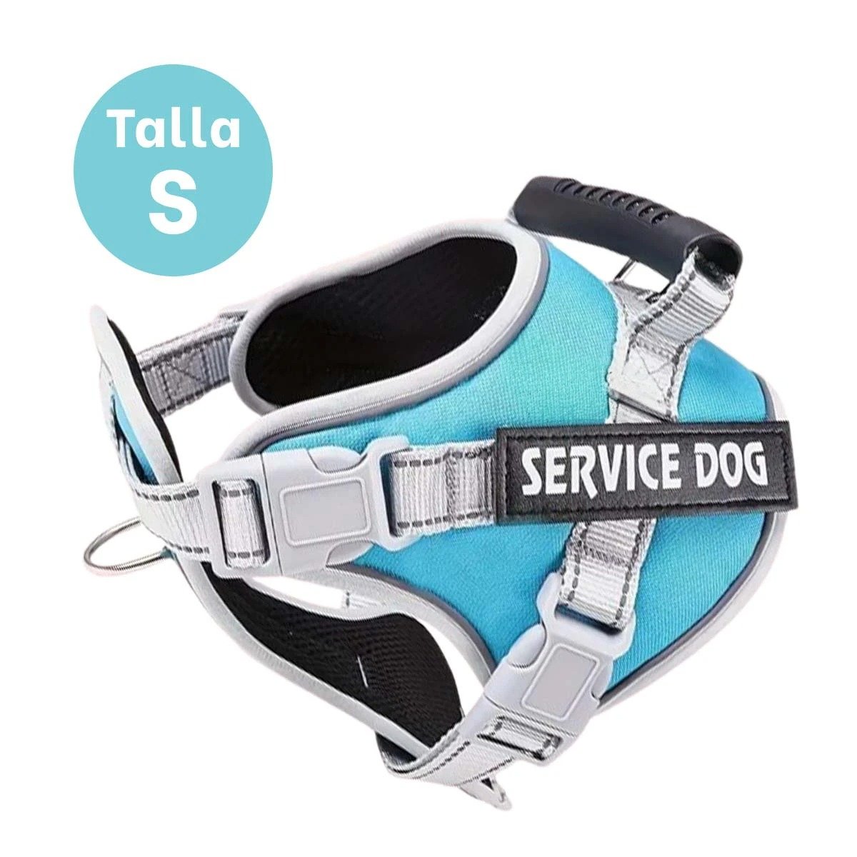 PECHERA DE SOPORTE SERVICE DOG TALLA S TURQUEZA CON ASA Y AJUSTE PRECISO - 4