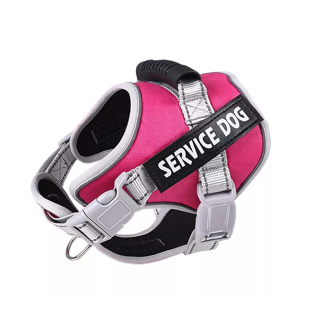 PACK2 ARNES DE PASEO SERVICE DOG TALLA S FUCSIA CON ASA Y SOPORTE COMODO Y+REGALO STICKER - 2