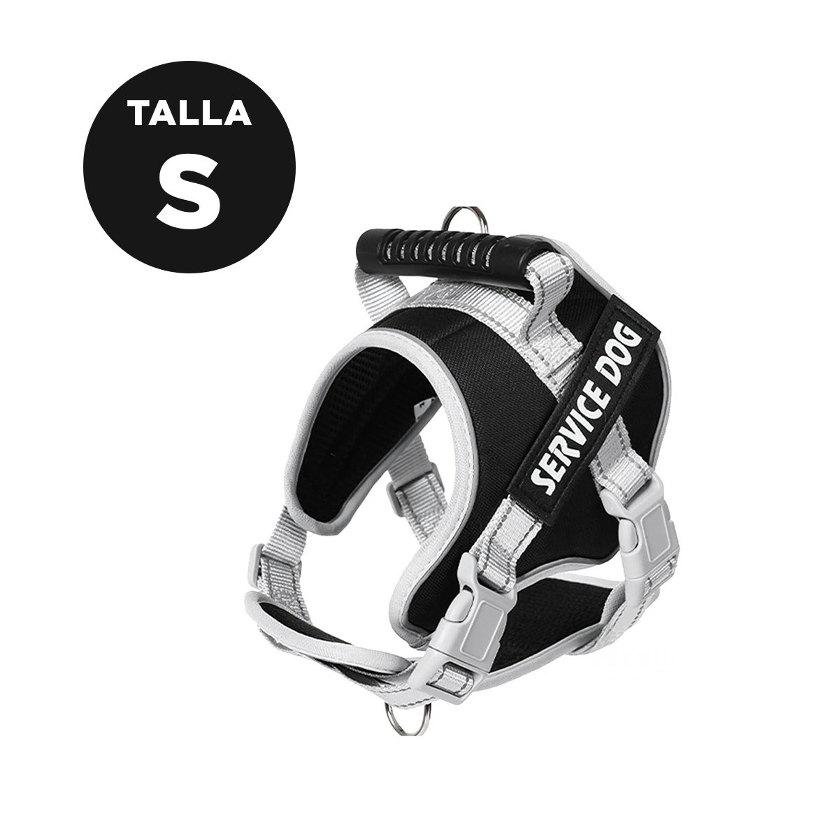 PACK4 CHALECO PARA PERRO TALLA S NEGRO CON ASA Y DISENO ACOLCHADO - 4