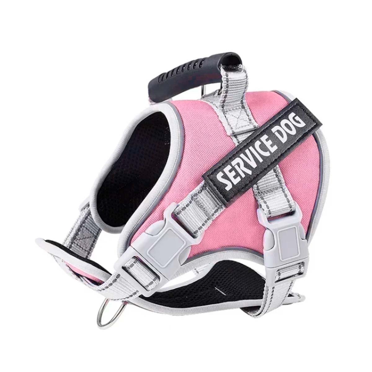 PACK2 HARNESS DE PASEO CON ASA PARA PERRO SERVICE DOG TALLA M ROSADO CLARO Y+REGALO STICKER - 2