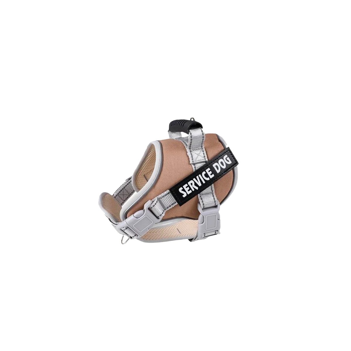 ARNES ACOLCHADO CON ASA SUPERIOR PARA PERRO SERVICE DOG TALLA M MARRON Y+REGALO STICKER - 3