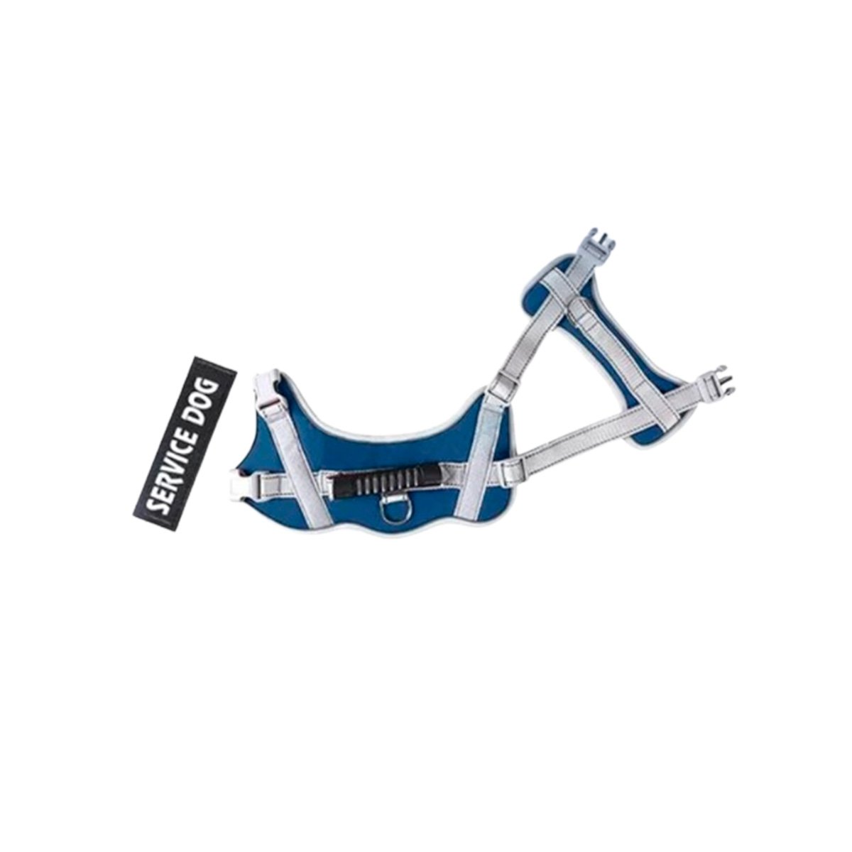PACK2 HARNESS CHALECO DE PASEO CON ASA PARA PERRO SERVICE DOG TALLA M AZUL Y+REGALO STICKER - 2