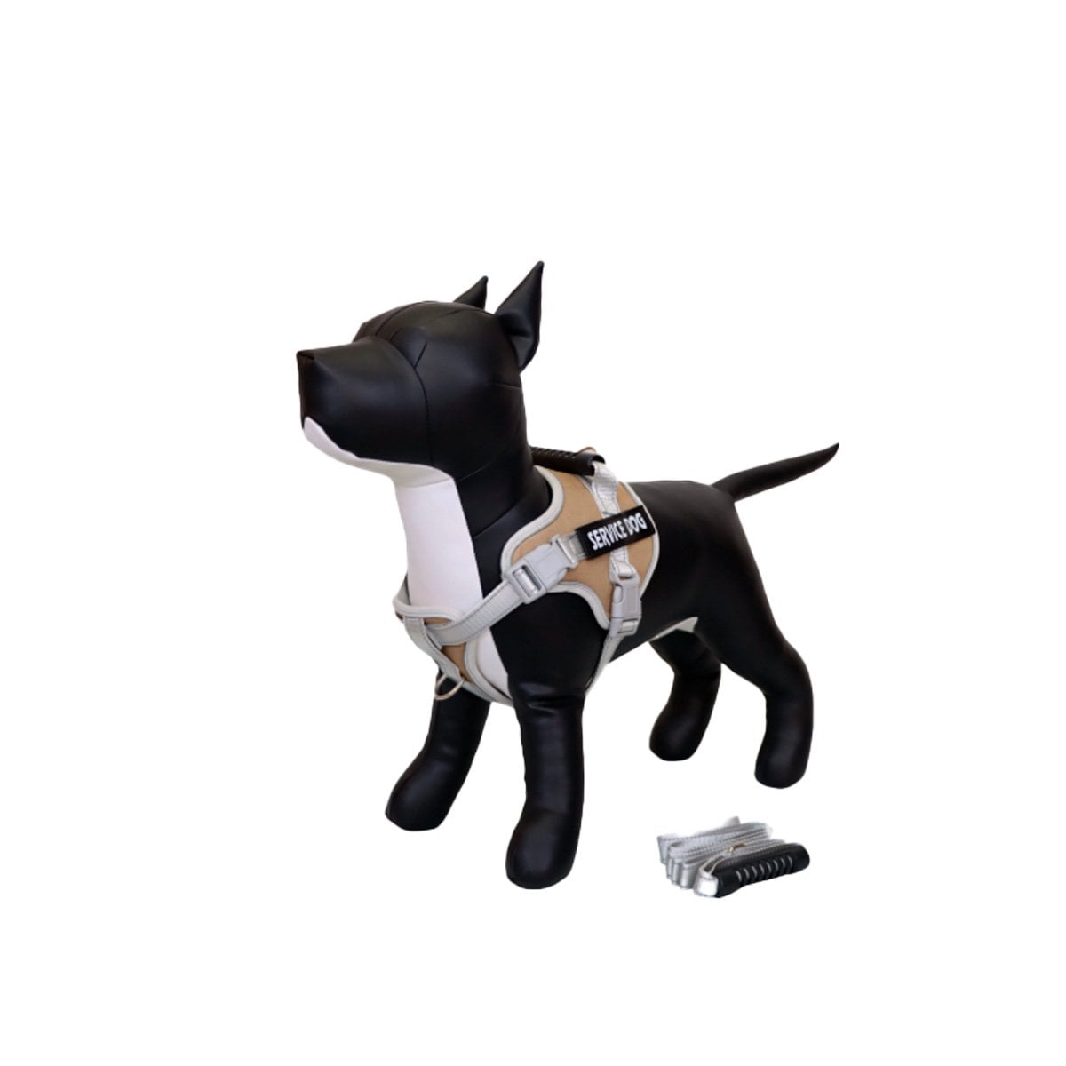 PACK6 PECHERA CON ASA FIRME PARA PERRO SERVICE DOG TALLA M MARRON Y+REGALO STICKER - 2