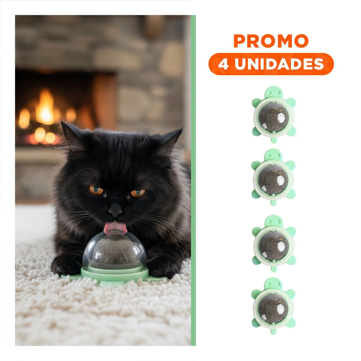 PACK4 BALON GIRATORIO EN PLASTICO VERDE CON HIERBA GATERA DE TORTUGA Y+REGALO STICKER - 1
