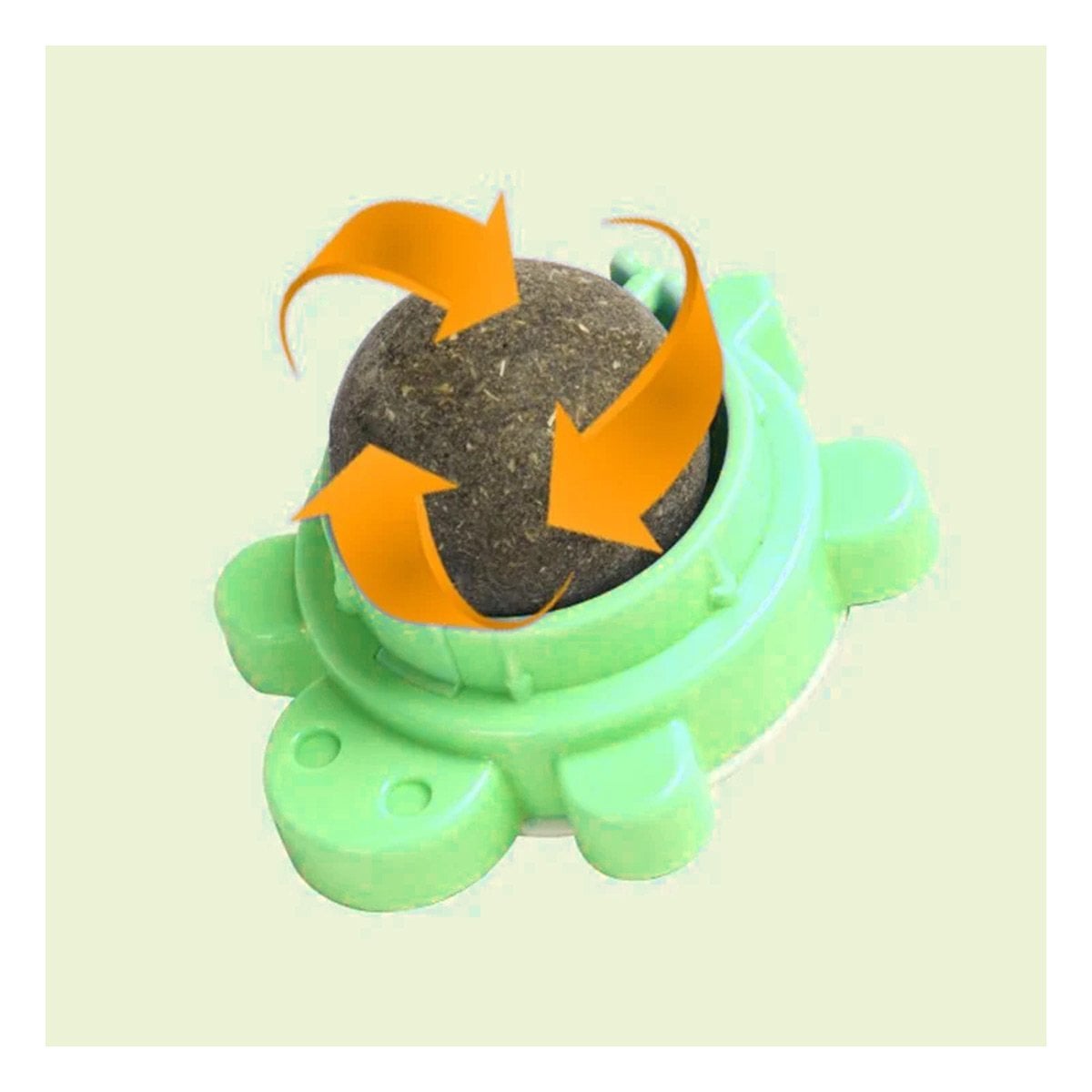 PACK12 ESFERA HIERBA GATERA DE TORTUGA VERDE CON PLASTICO PARA DIVERSION Y+PAPEL REGALO - 3