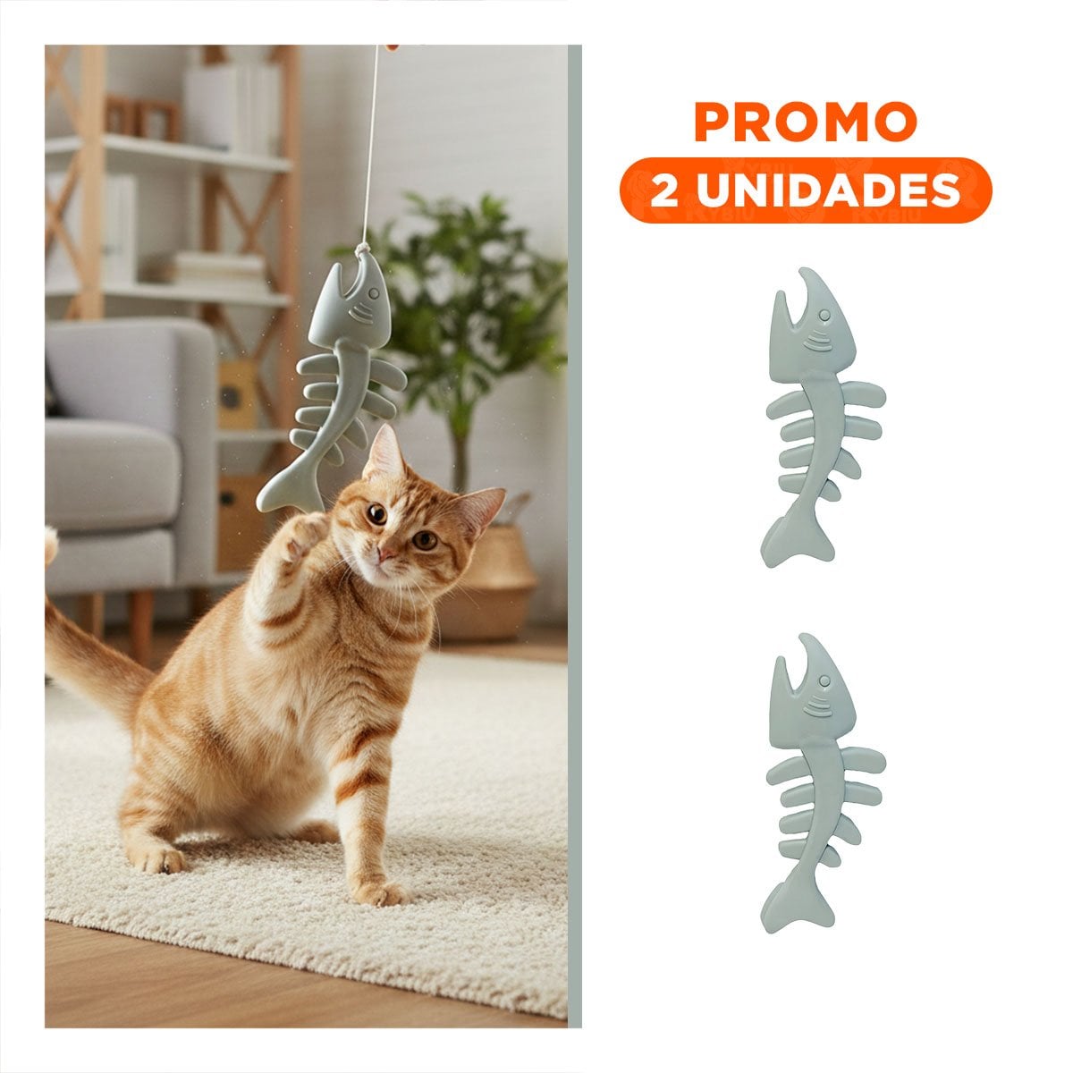 PACK2 JUGUETE DURADERO EN FORMA DE PESCADO DE GOMA EN COLOR PLOMO PARA DIVERSION CONSTANTE - 1