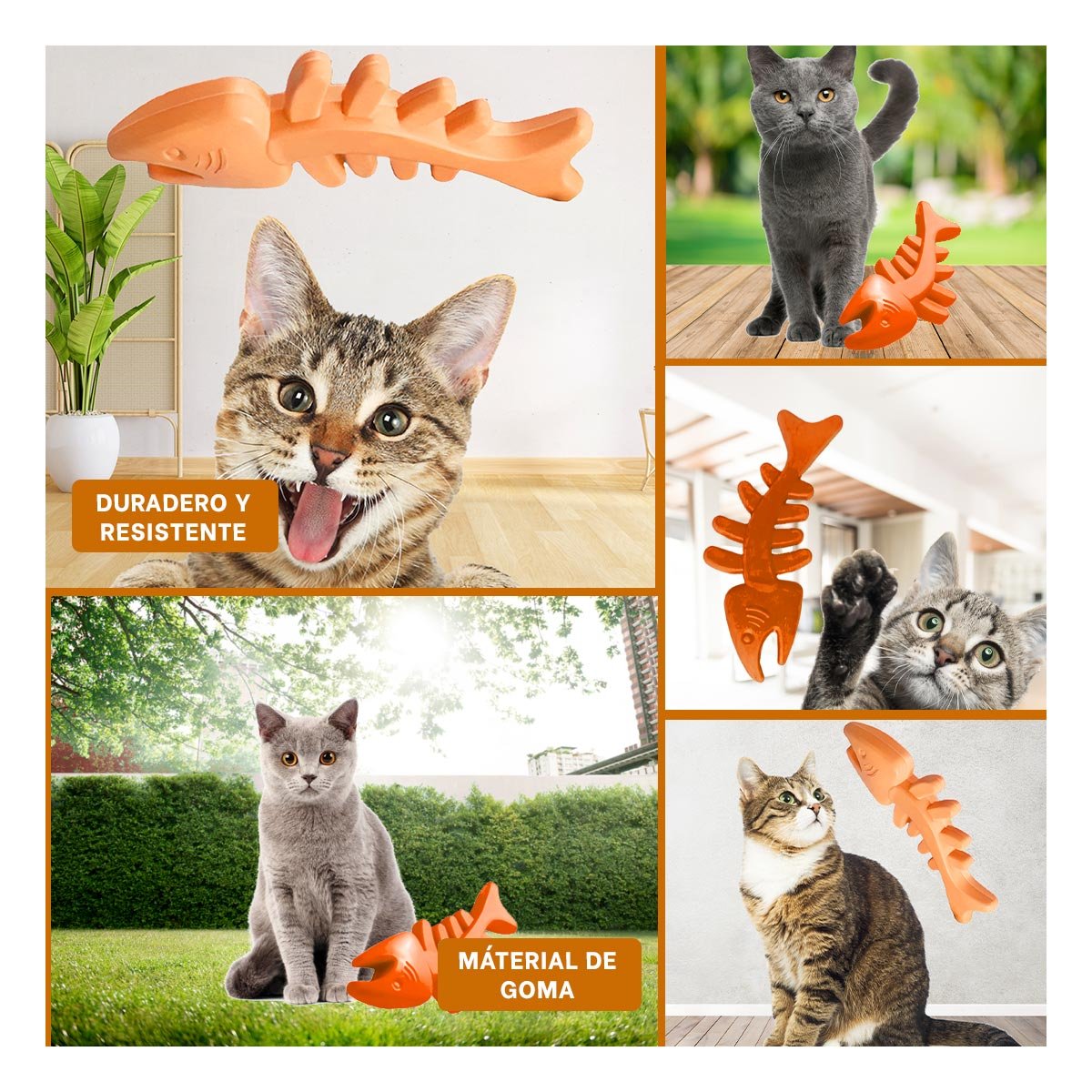 PACK12 ELEMENTO EN FORMA DE PESCADO DE GOMA EN COLOR NARANJA PARA JUEGO SEGURO Y+PAPEL REGALO - 2