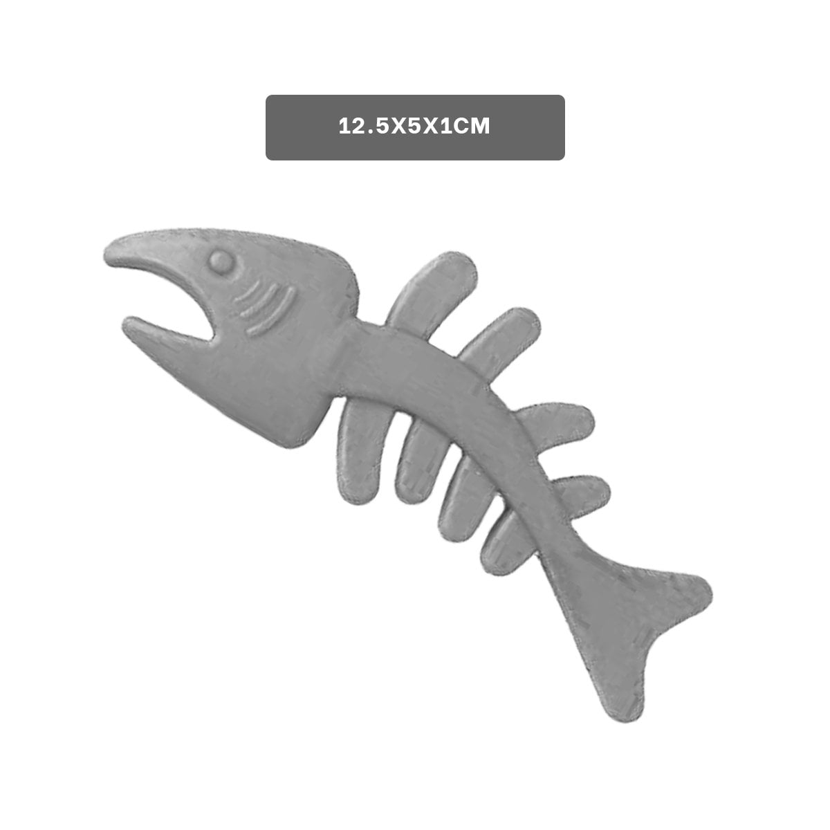 PACK4 PIEZA EN FORMA DE PESCADO DE GOMA EN COLOR PLOMO PARA MASCOTAS Y+REGALO STICKER - 4