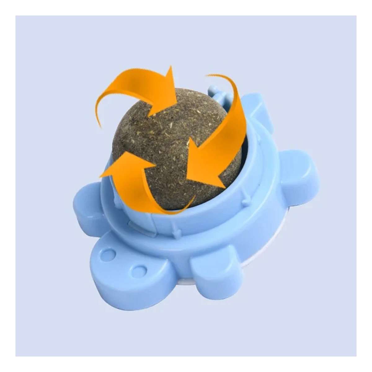 PACK6 ESFERA GIRATORIO DE TORTUGA CELESTE CON HIERBA GATERA PARA MASCOTAS Y+REGALO STICKER - 3