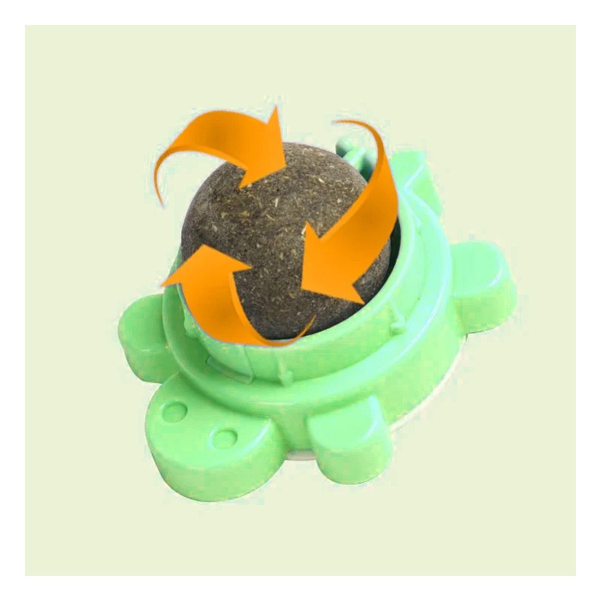 PACK2 BOLA GIRATORIO DE TORTUGA VERDE CON HIERBA GATERA Y PLASTICO PARA JUEGO - 5