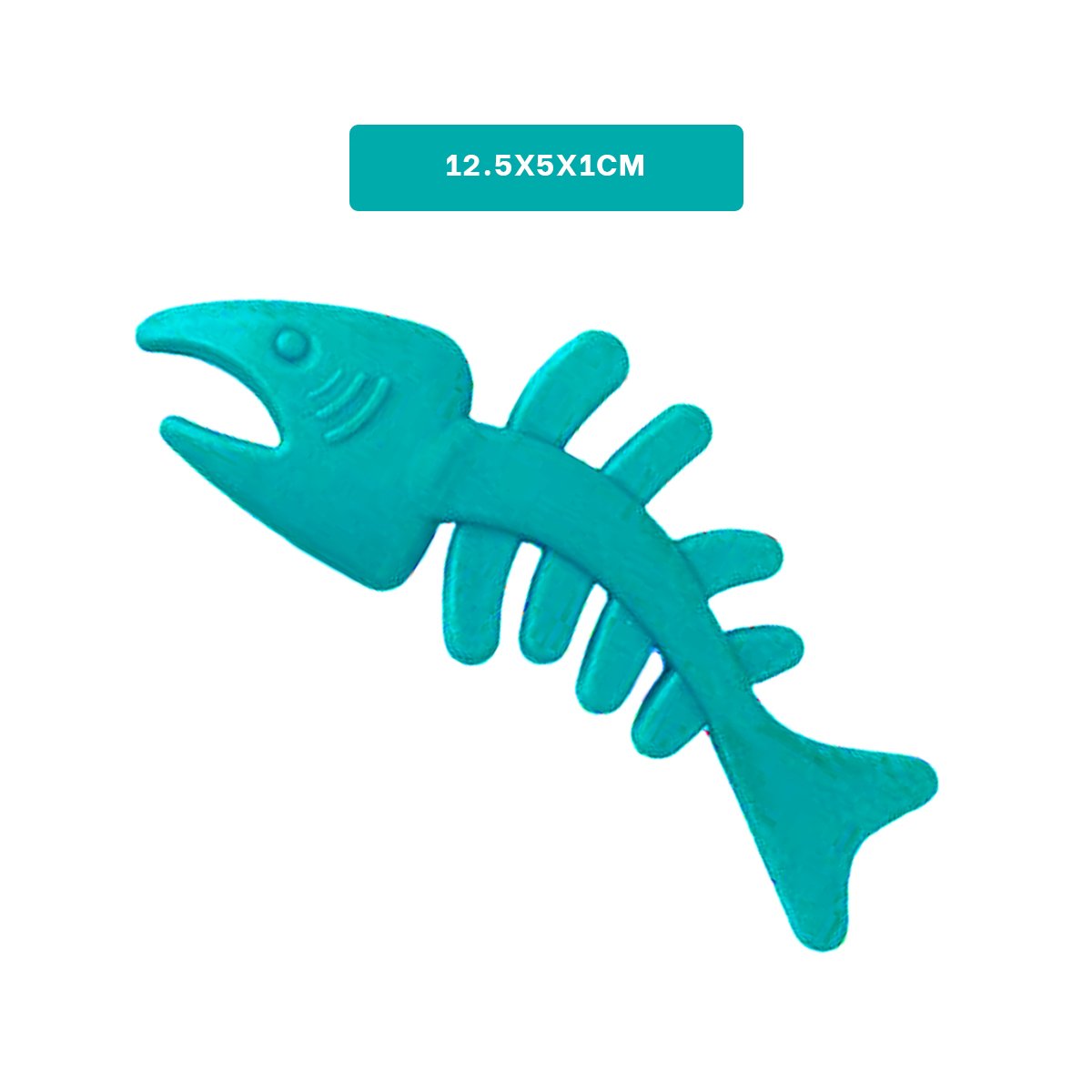 PACK4 JUGUETE ESTABLE EN FORMA DE PESCADO EN COLOR VERDE AGUA DE GOMA PARA MASCOTAS ACTIVAS - 4