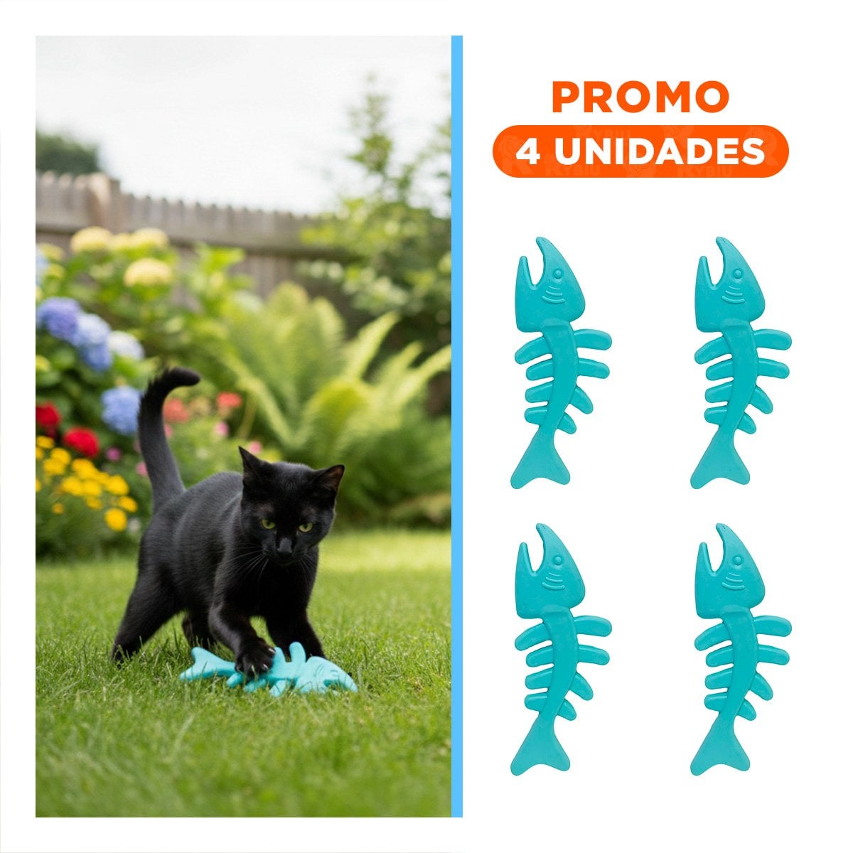 PACK4 PIEZA EN FORMA DE PESCADO DE GOMA EN COLOR VERDE AGUA PARA MASCOTAS Y+REGALO STICKER - 1