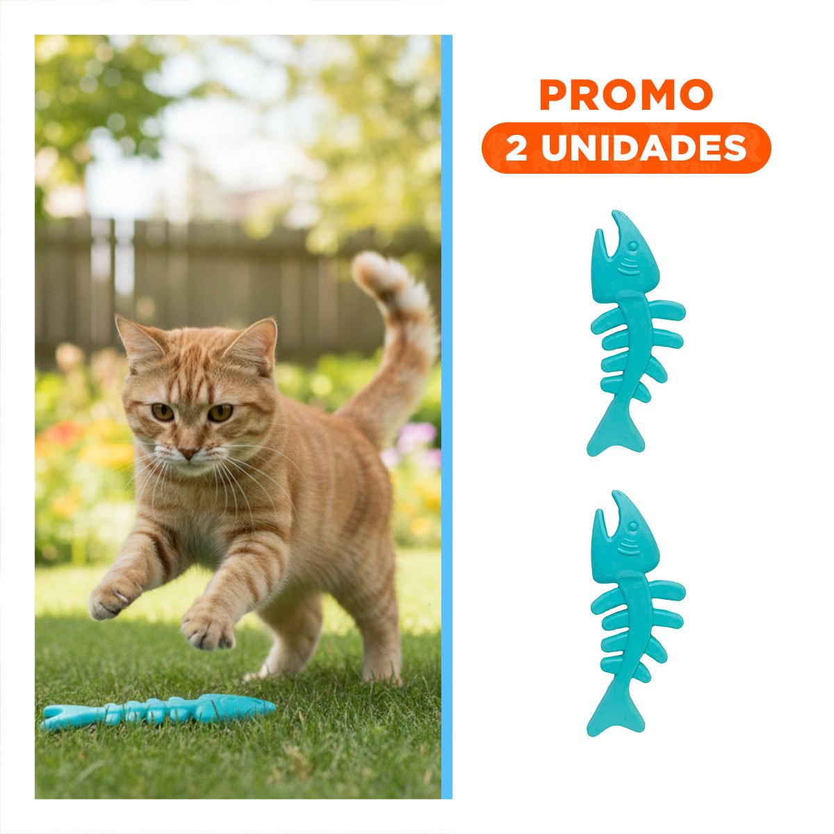 PACK2 JUGUETE DURADERO EN FORMA DE PESCADO DE GOMA EN COLOR VERDE AGUA PARA DIVERSION CONSTANTE - 1