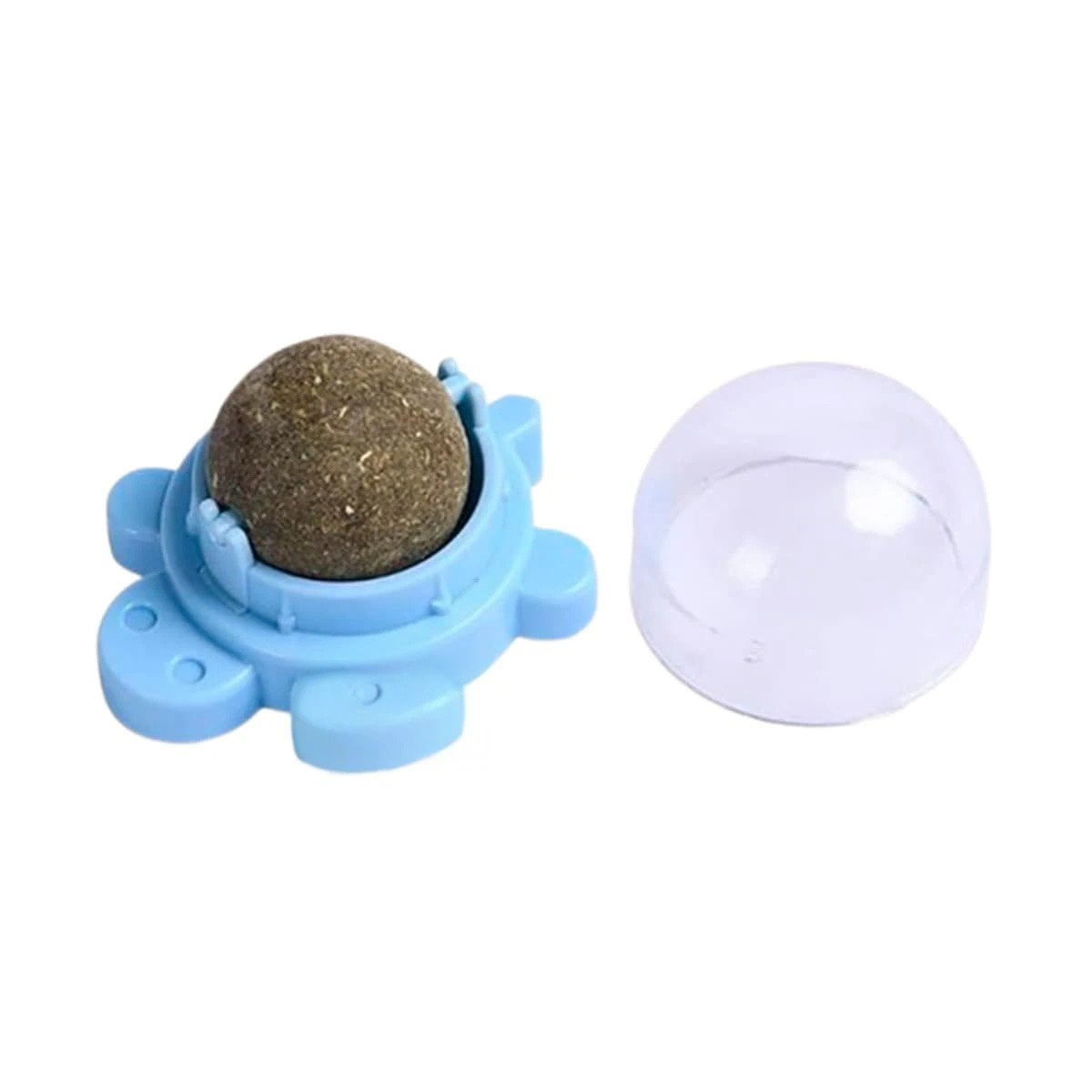 PACK2 BOLA PLASTICO DE TORTUGA GIRATORIO CON HIERBA GATERA Y CELESTE Y+REGALO STICKER - 2