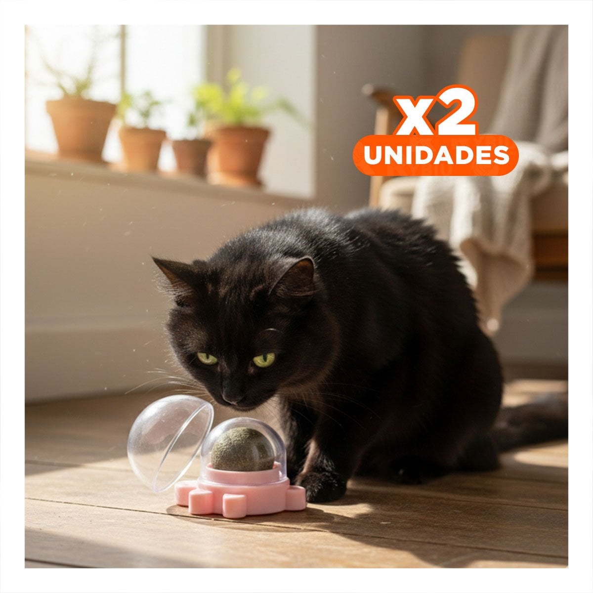 PACK2 BOLA PLASTICO DE TORTUGA GIRATORIO CON HIERBA GATERA Y ROSADO Y+REGALO STICKER - 1