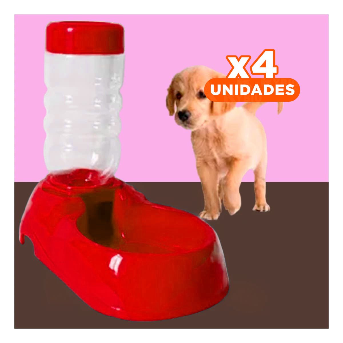 PACK4 MODULO DE AGUA ROJO PARA MASCOTA PRACTICO Y RESISTENTE Y SEGURO - 1