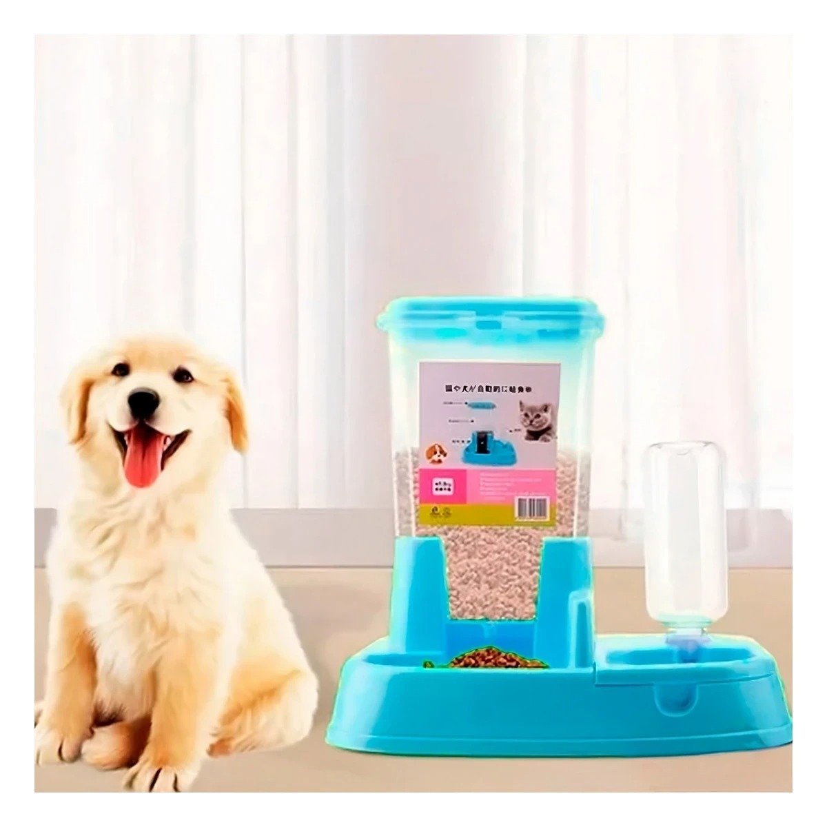 PACK2 AREA DE COMIDA Y BEBIDA CELESTE PARA MASCOTA PRACTICA Y RESISTENTE DURABLE - 2