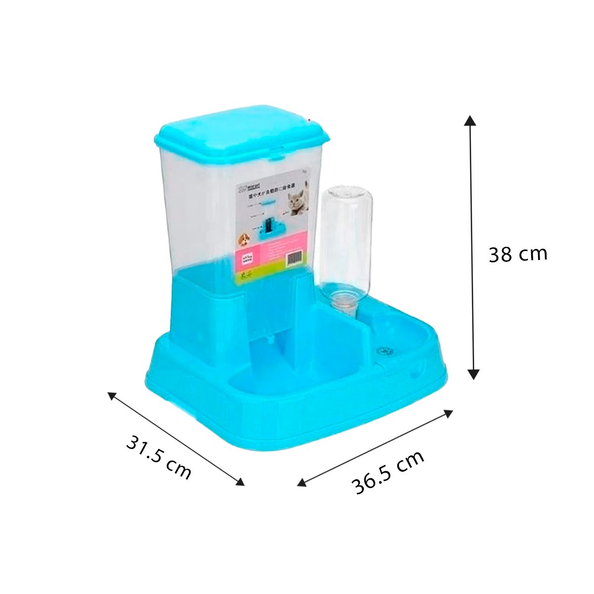 PACK2 AREA DE COMIDA Y BEBIDA CELESTE PARA MASCOTA PRACTICA Y RESISTENTE DURABLE - 4