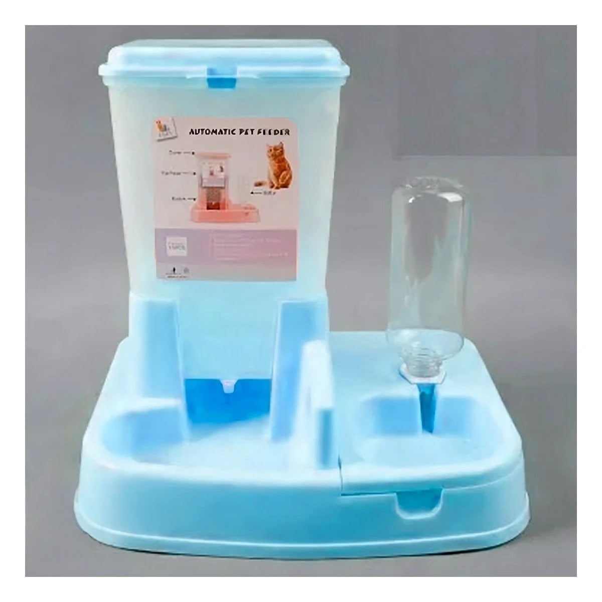 PACK4 AREA DE COMIDA Y BEBIDA CELESTE PARA MASCOTA FIRME Y PRACTICA COMPACTA - 5