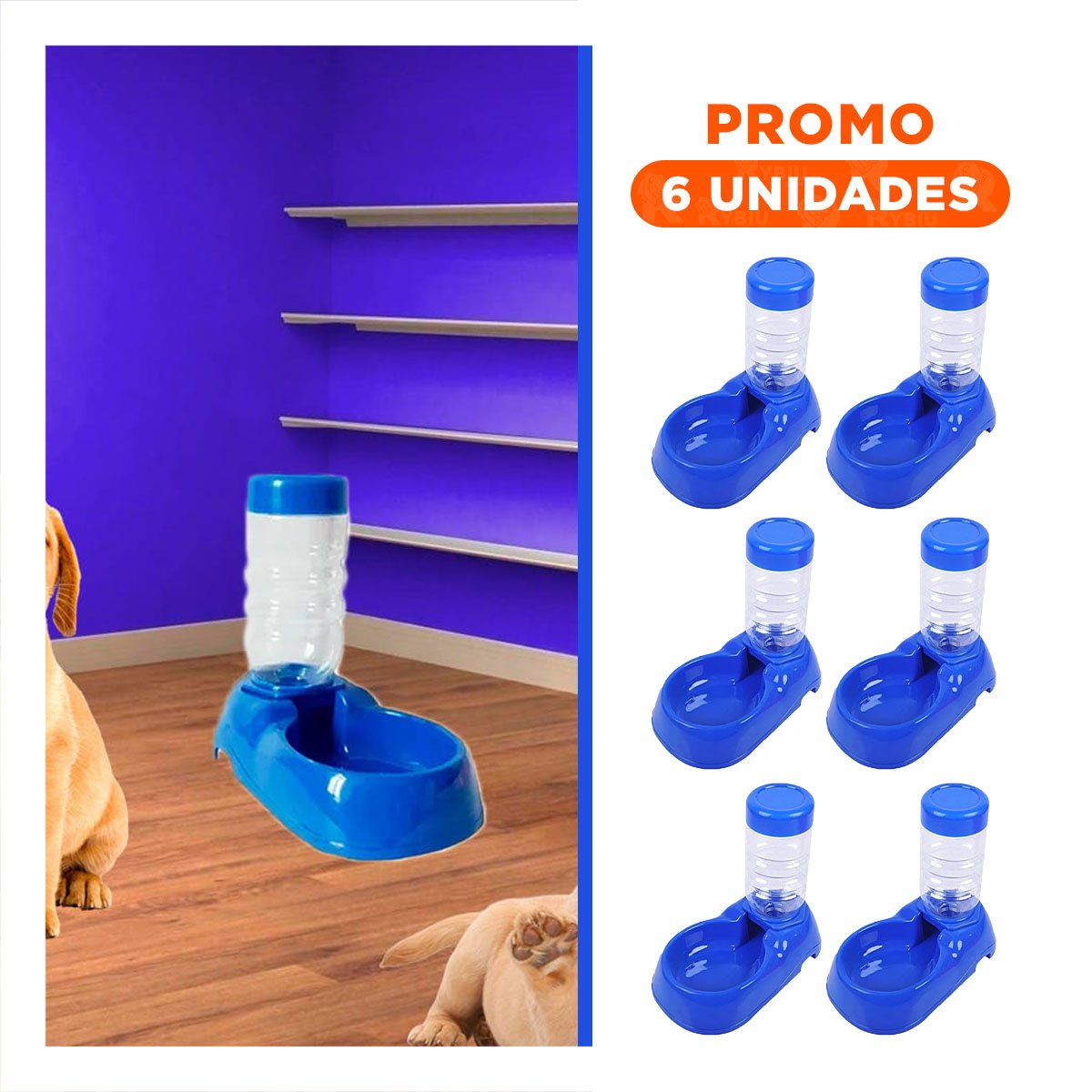PACK6 MODULO DE AGUA AZUL PARA MASCOTA SEGURO Y ESTABLE Y DURABLE - 1