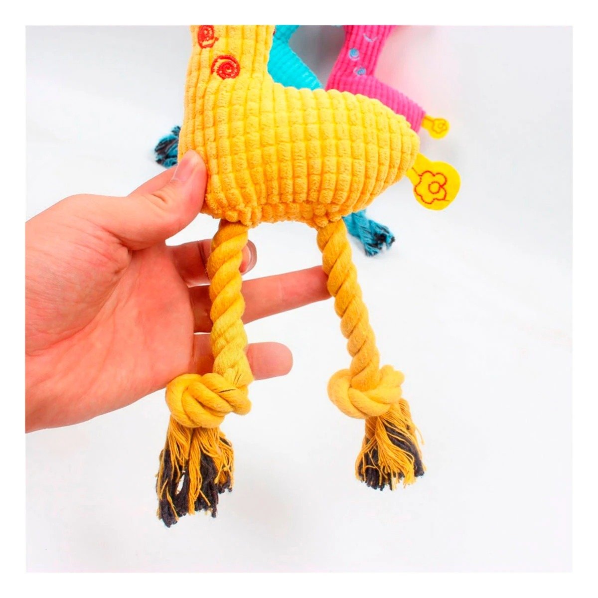 PACK12 MINIATURA PELUCHE AMARILLO PARA MASCOTA SEGURO Y DIVERTIDO FIRME Y+REGALO STICKER - 3