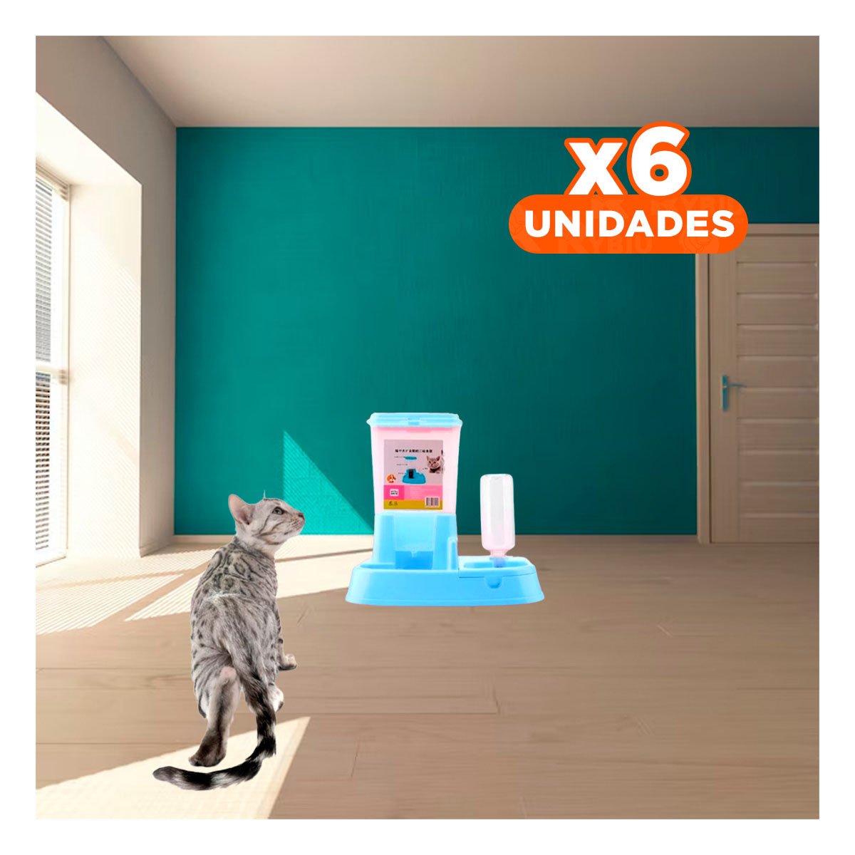 PACK6 BASE DOBLE CELESTE PARA MASCOTA FIRME Y PRACTICA COMPACTA Y+REGALO STICKER - 1