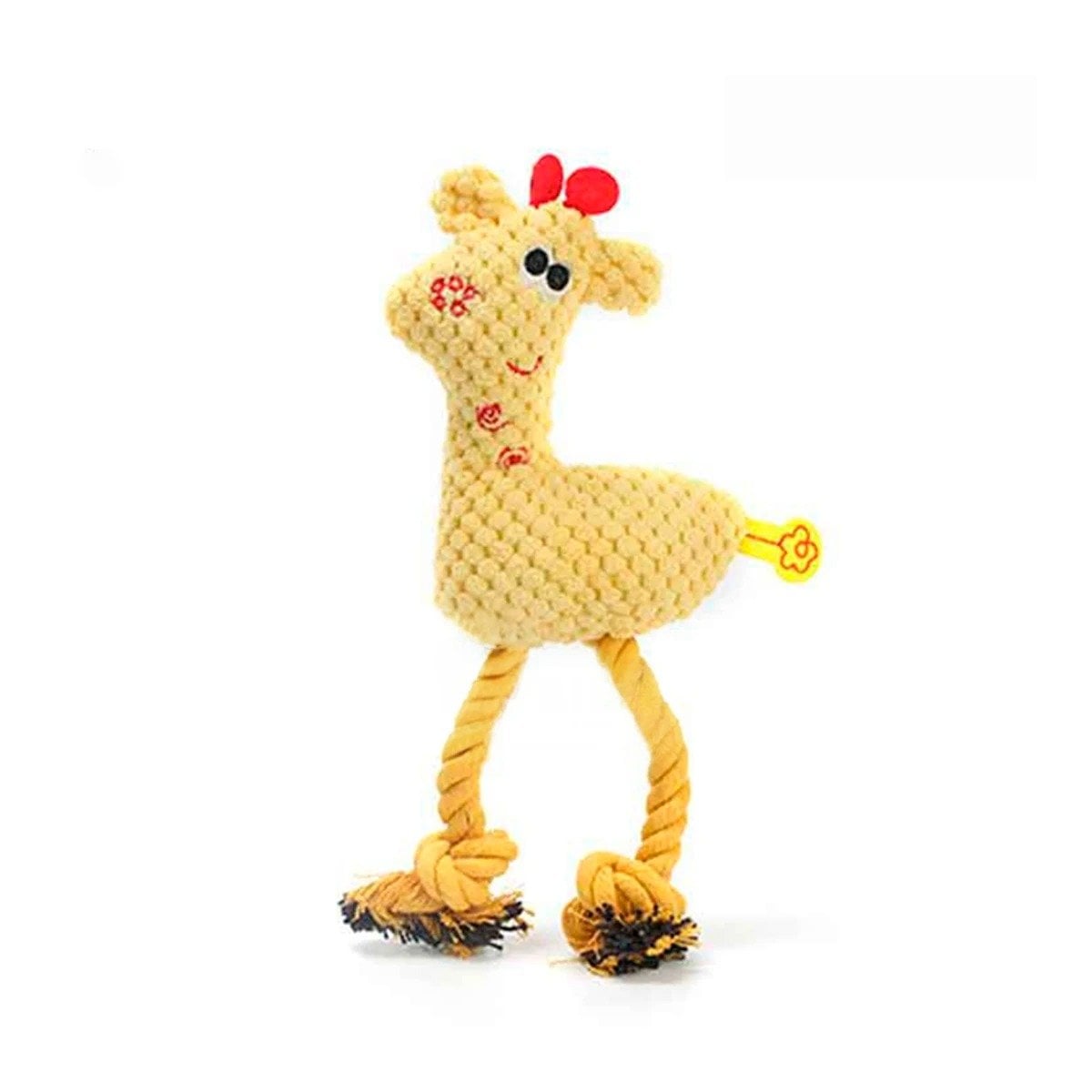 PACK4 GIRAFA PELUCHE SUAVE PARA MASCOTA AMARILLO COMODO Y DURADERO Y+PAPEL REGALO - 3