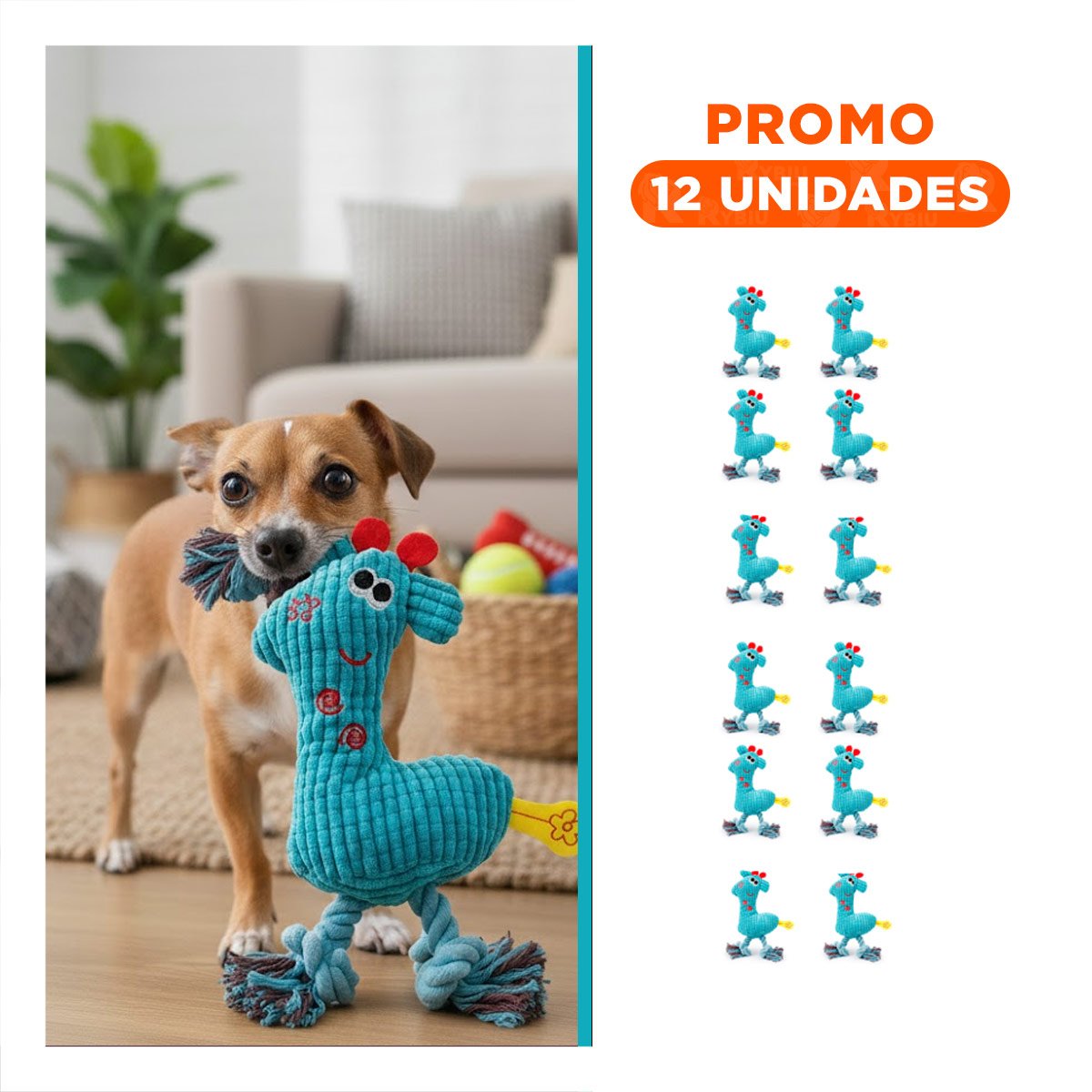 PACK12 CRIATURA DE PELUCHE DECORATIVA Y FLEXIBLE EN COLOR CELESTE Y+REGALO STICKER - 1