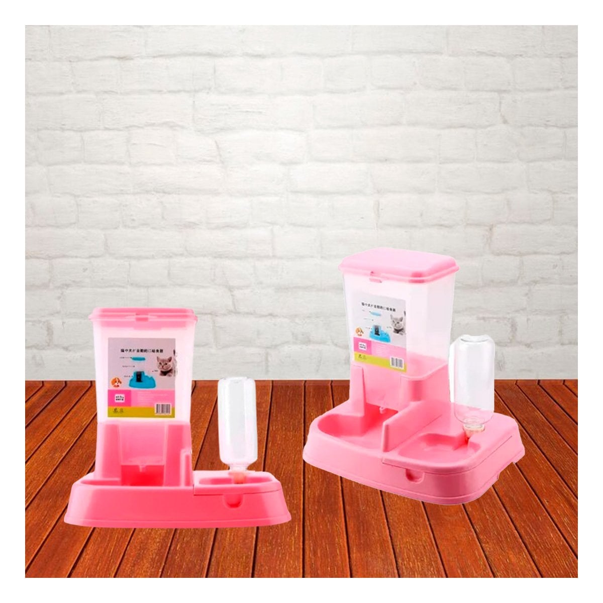 PACK4 SISTEMA DE COMIDA Y BEBIDA ROSADO PARA MASCOTA COMODO Y SEGURO Y+REGALO STICKER - 3