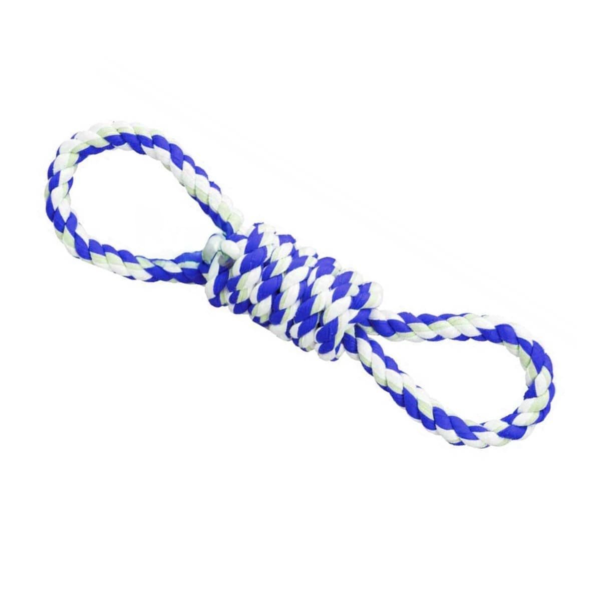 PACK4 LAZO DE ALGODON PARA MASCOTA AZUL CON 4 NUDOS DURADERO Y SEGURO Y+PAPEL REGALO - 3