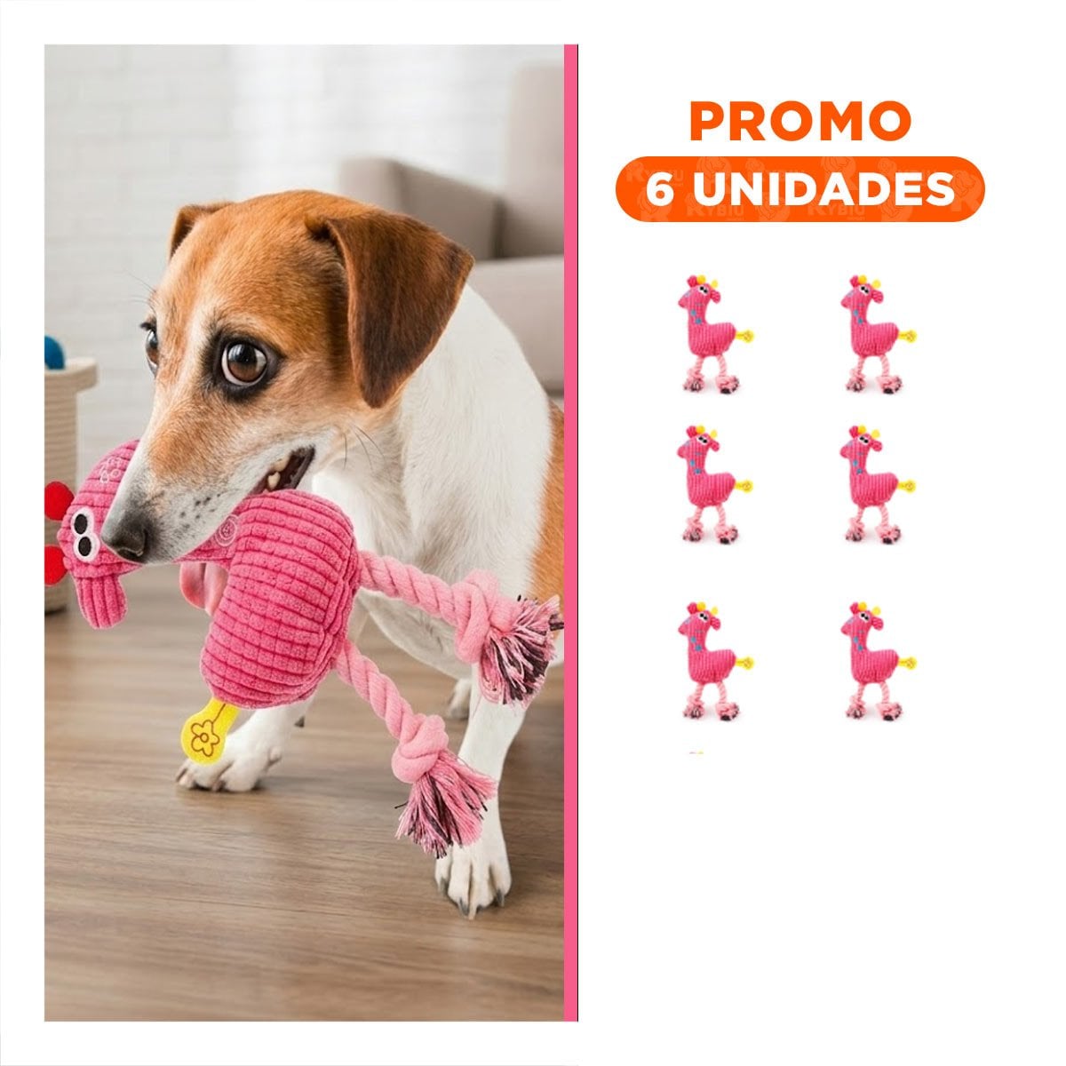 PACK6 ANIMALITO DE PELUCHE SUAVE Y DIVERTIDO EN ROSADO PARA MOMENTOS CREATIVOS - 1