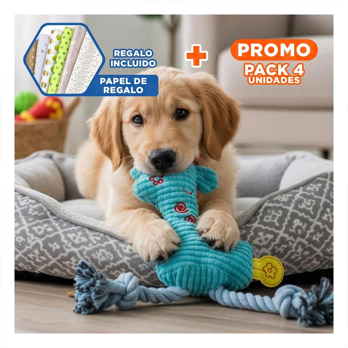 PACK4 AMIGO DE FELPA CON FORMA DE JIRAFA EN COLOR CELESTE PARA JUEGOS CREATIVOS Y+PAPEL REGALO - 1