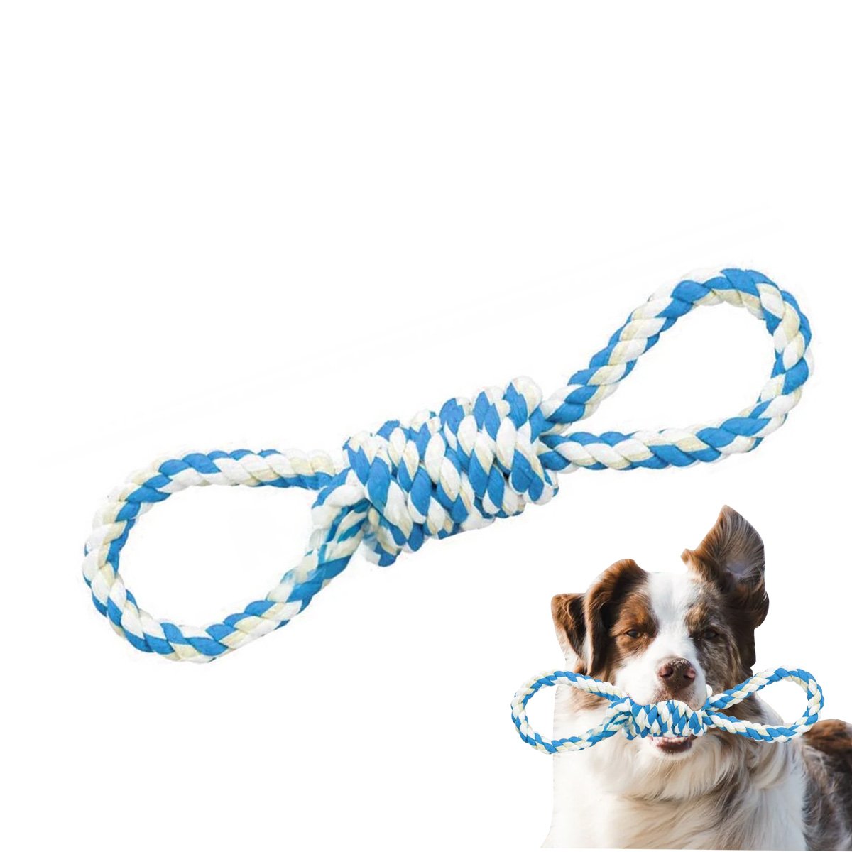 PACK6 OBJETO DE JUEGO CELESTE PARA MASCOTA CON 4 NUDOS RESISTENTE Y FUERTE Y+REGALO STICKER - 2