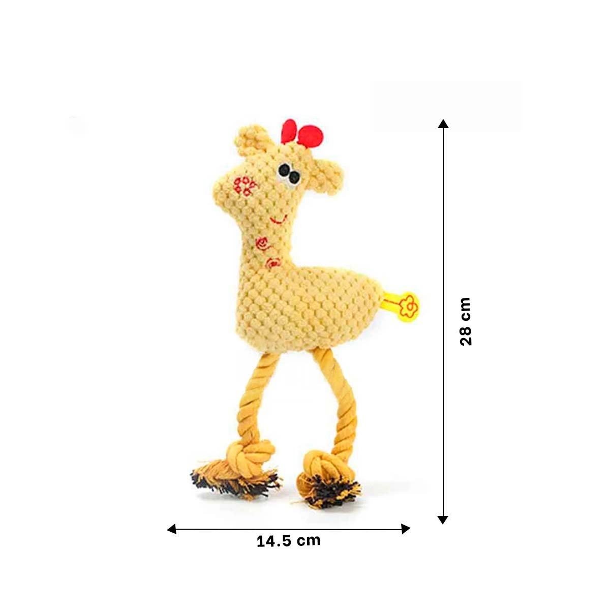 PACK2 MINI GIRAFA PELUCHE PARA MASCOTA AMARILLO ESTABLE Y SEGURO Y+REGALO STICKER - 4