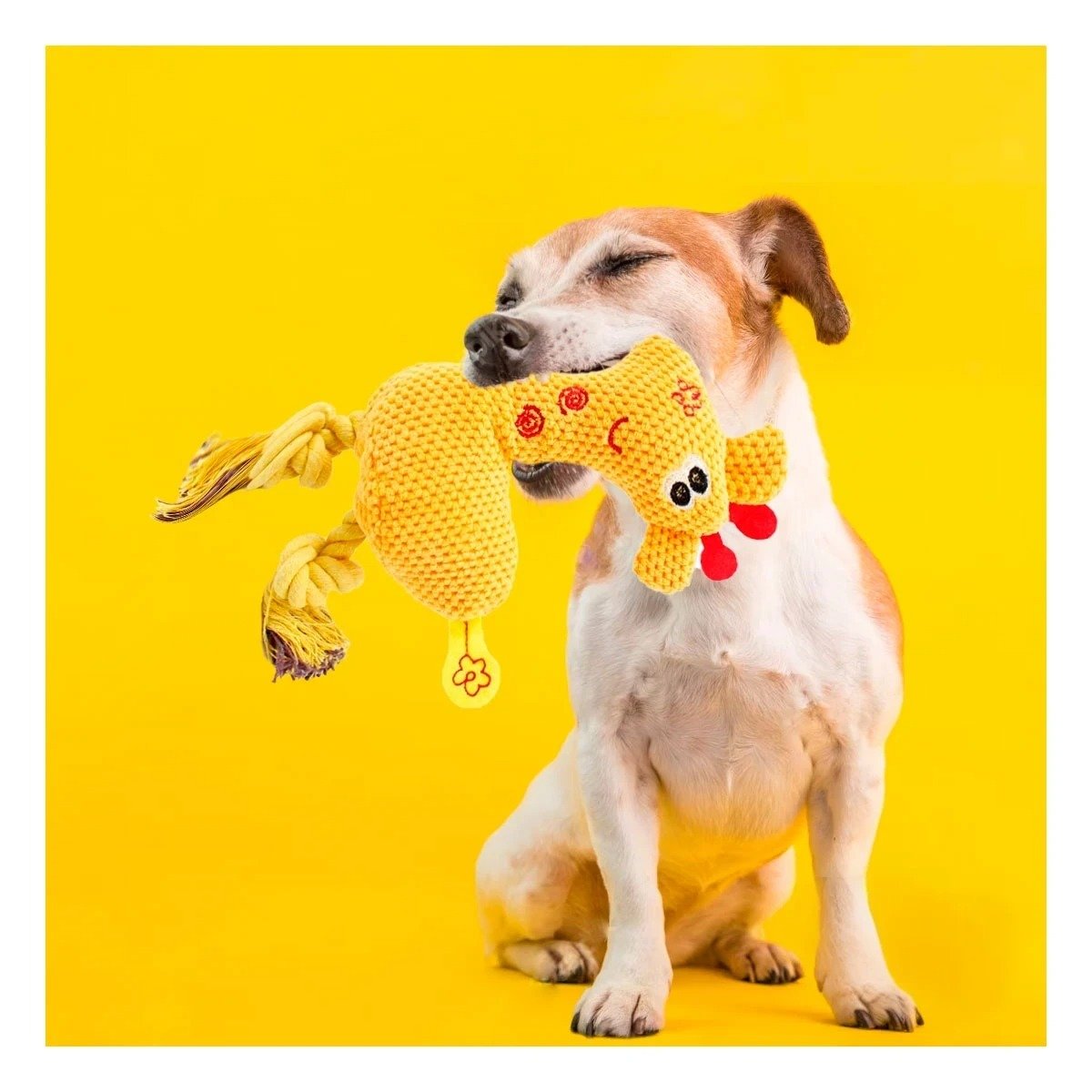 PACK2 MINI GIRAFA PELUCHE PARA MASCOTA AMARILLO ESTABLE Y SEGURO Y+REGALO STICKER - 5