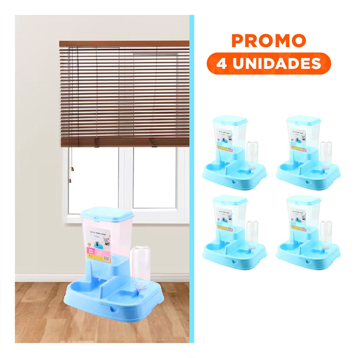 PACK4 BASE DOBLE CELESTE PARA MASCOTA PRACTICA Y RESISTENTE DURABLE Y+REGALO STICKER - 1