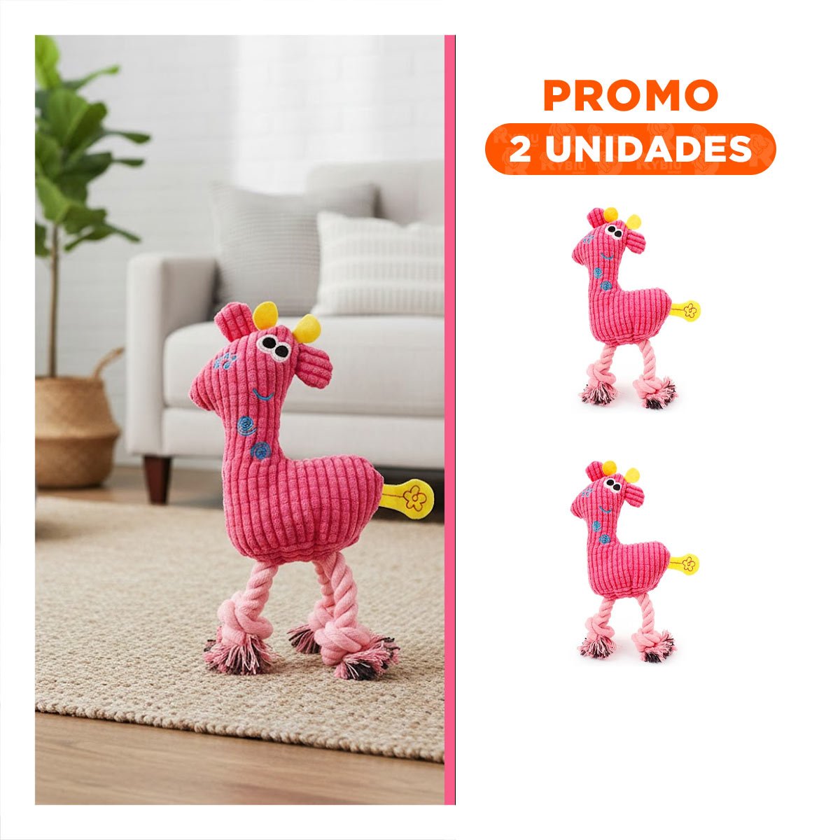 PACK2 PELUCHE DECORATIVO Y FLEXIBLE CON COLOR ROSADO PARA DECORACION DEL HOGAR - 1