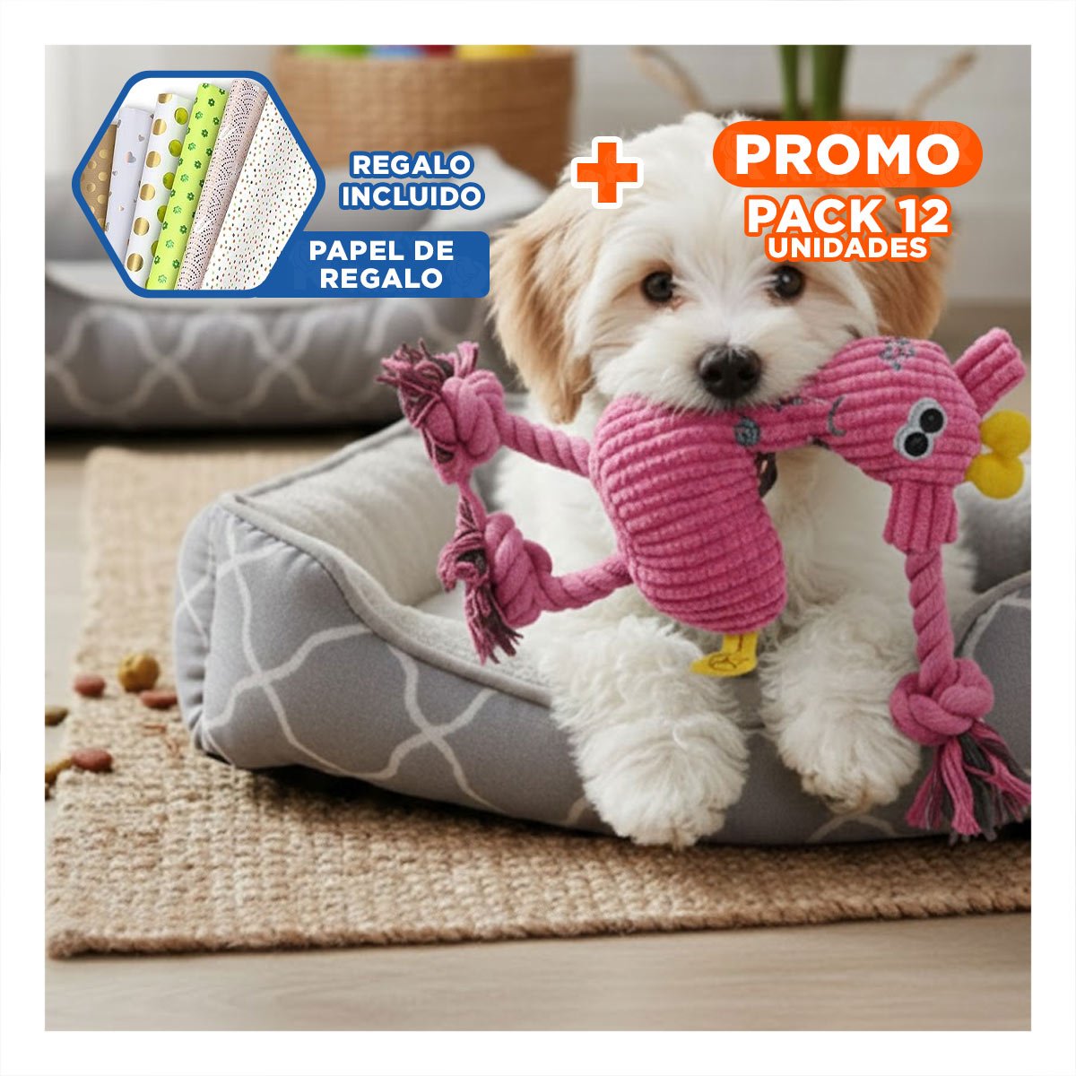 PACK12 PELUDITO DE PELUCHE JIRAFA SUAVE Y ATRACTIVO EN ROSADO PARA NINOS Y+PAPEL REGALO - 1