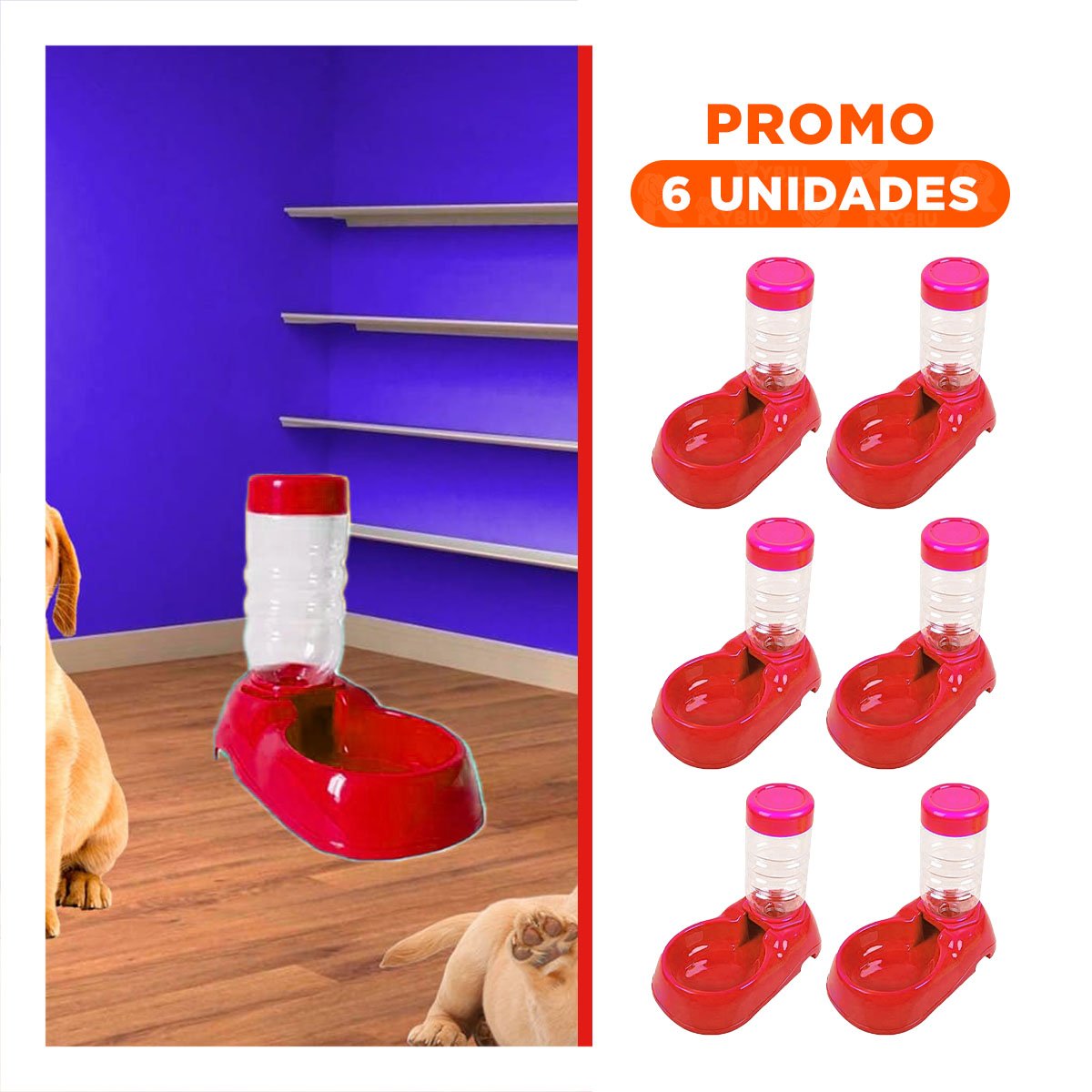 PACK6 MODULO DE AGUA ROJO PARA MASCOTA SEGURO Y ESTABLE Y DURABLE - 1