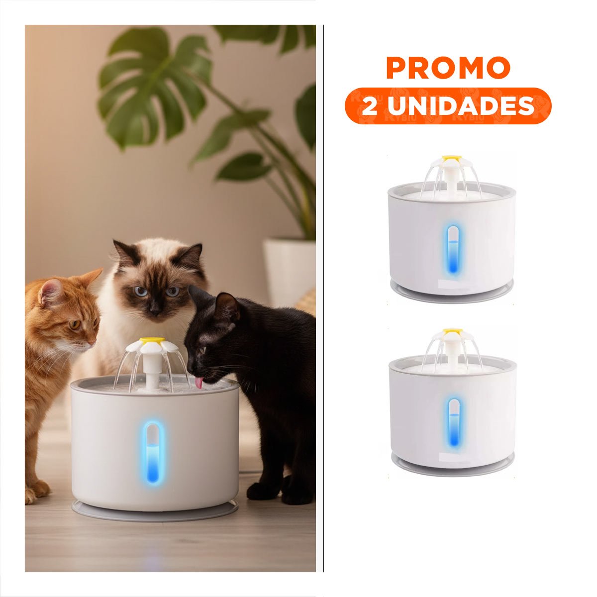 PACK2 BEBEDERO CIRCULAR PARA MASCOTA BLANCO PLOMO COMPACTA Y SEGURA Y FIRME - 1