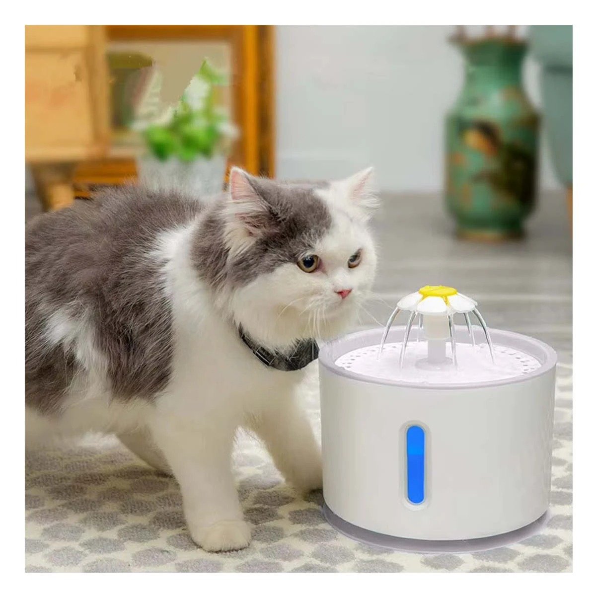 PACK6 DEPOSITO CIRCULAR BLANCO PLOMO DE PLASTICO PARA MASCOTA PRACTICO Y RESISTENTE - 2