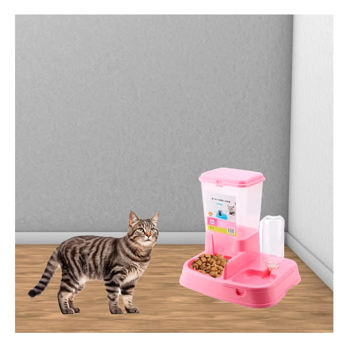 PACK6 SISTEMA DE COMIDA Y BEBIDA ROSADO PARA MASCOTA FIRME Y PRACTICO - 2