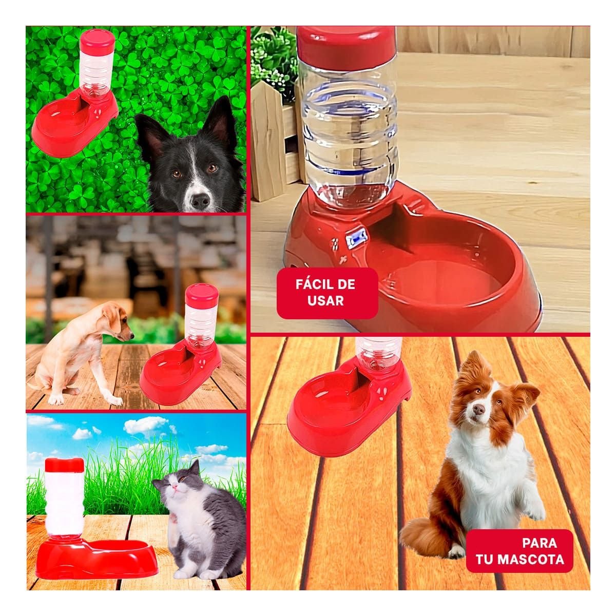 PACK6 MODULO DE AGUA PARA MASCOTA ROJO FIRME Y PRACTICO Y RESISTENTE Y+PAPEL REGALO - 3