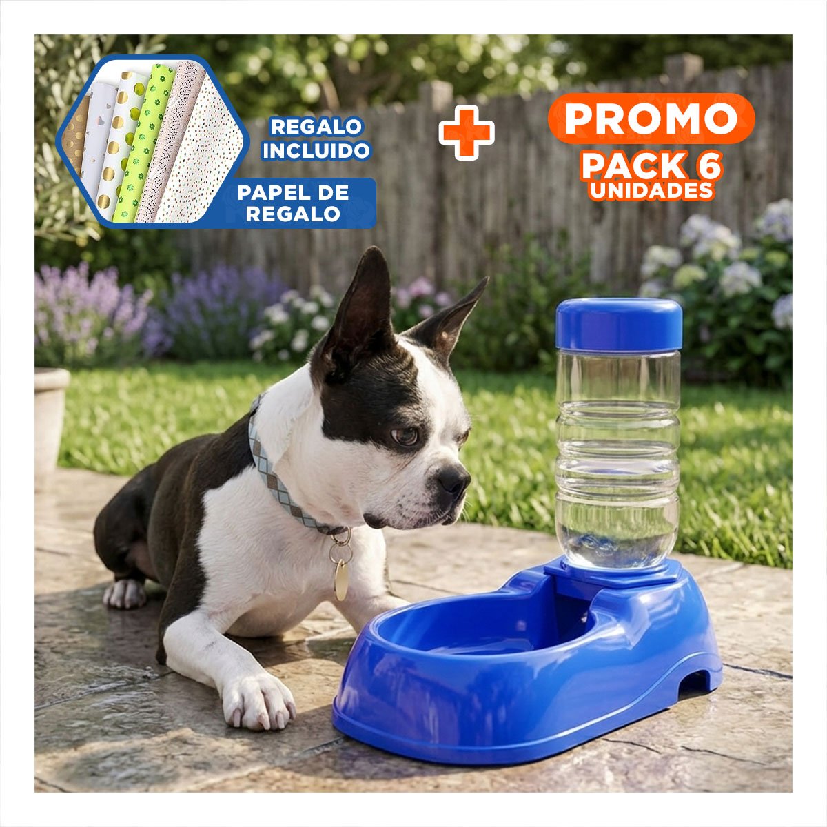 PACK6 MODULO DE AGUA PARA MASCOTA AZUL FIRME Y PRACTICO Y RESISTENTE Y+PAPEL REGALO - 1