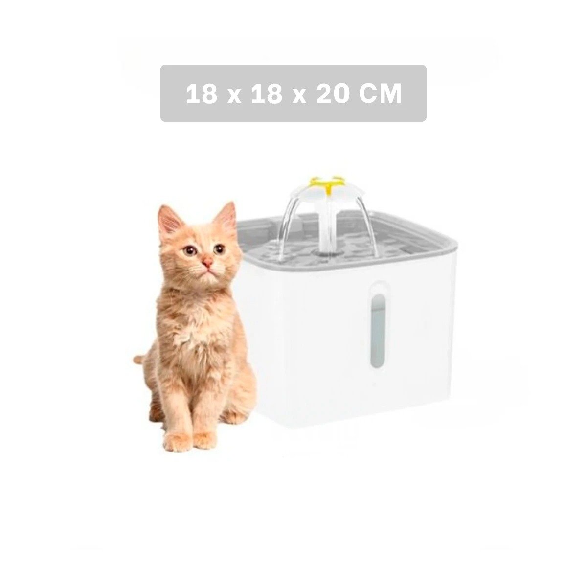 PACK2 CENTRO DE AGUA CUADRADO BLANCO PLOMO DE PLASTICO PARA MASCOTA PRACTICA Y+PAPEL REGALO - 4